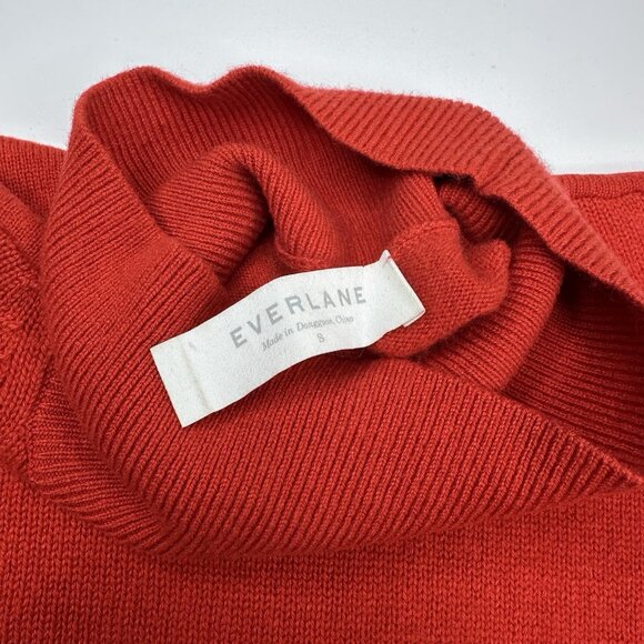 Everlane Women's Poppy Red High Neck Long Sleeve Cashmere Sweater S/C42.3 - Picture 7 of 14